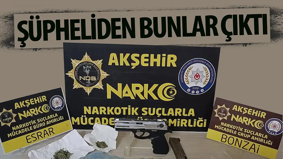 Konya'da üzerinde uyuşturucu ve ruhsatsız silah bulunan şüpheli tutuklandı