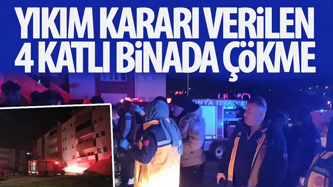 Konya'da yıkım kararı verilen  4 katlı binada çökme!