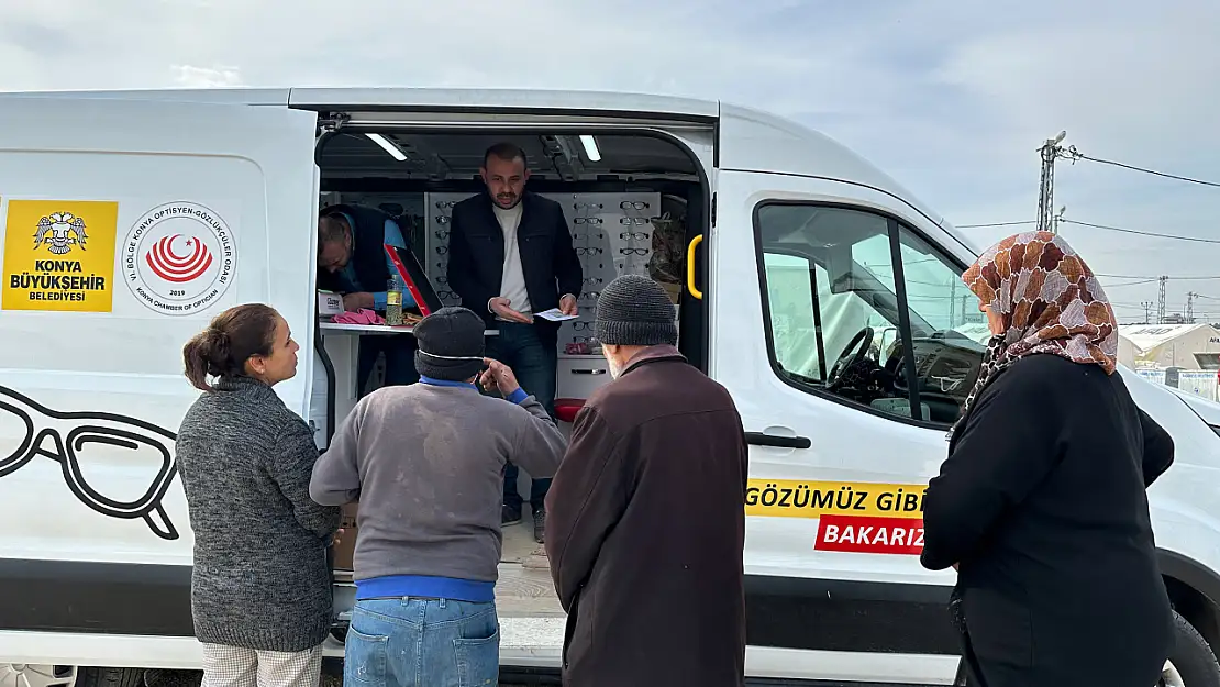 Konya Mobil Gözlük ve Diş Araçları Depremzedelere Derman Oluyor