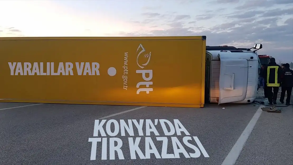 Konya'nın Kulu ilçesinde tır devrildi: Yaralılar var!