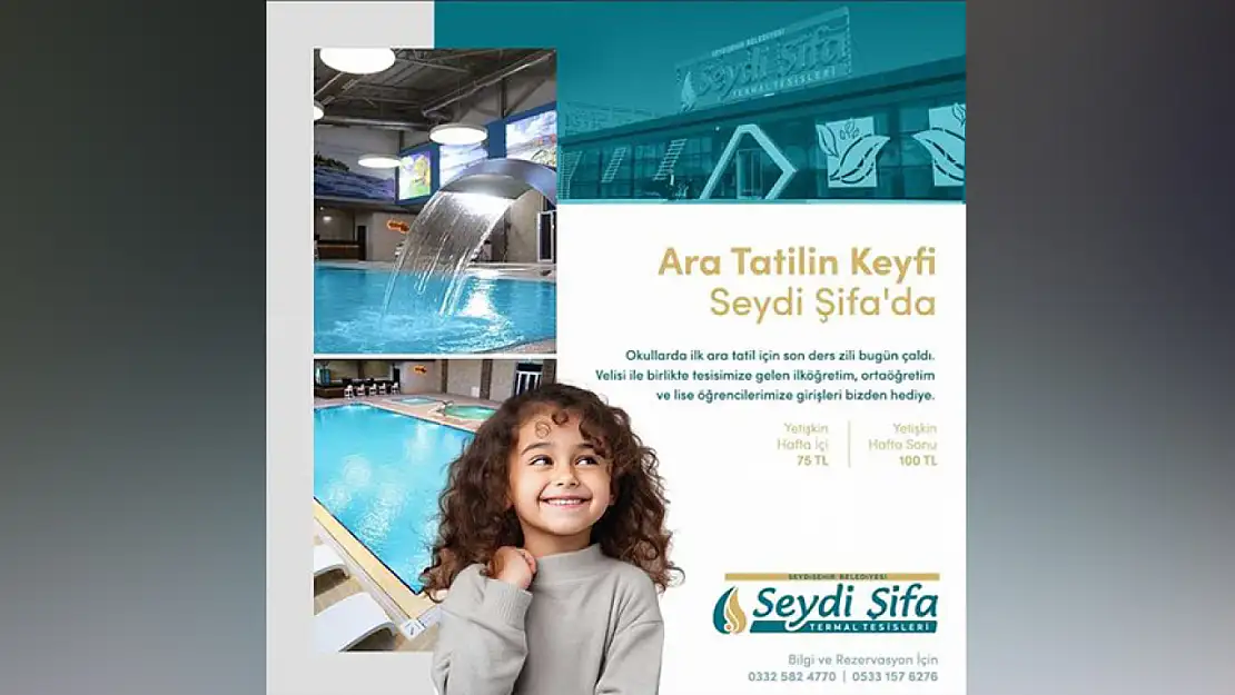 Konya'nın o belediyesinden Seydi Şifa Termal Tesislerinde Öğrencilere Ara Tatil Hediyesi!