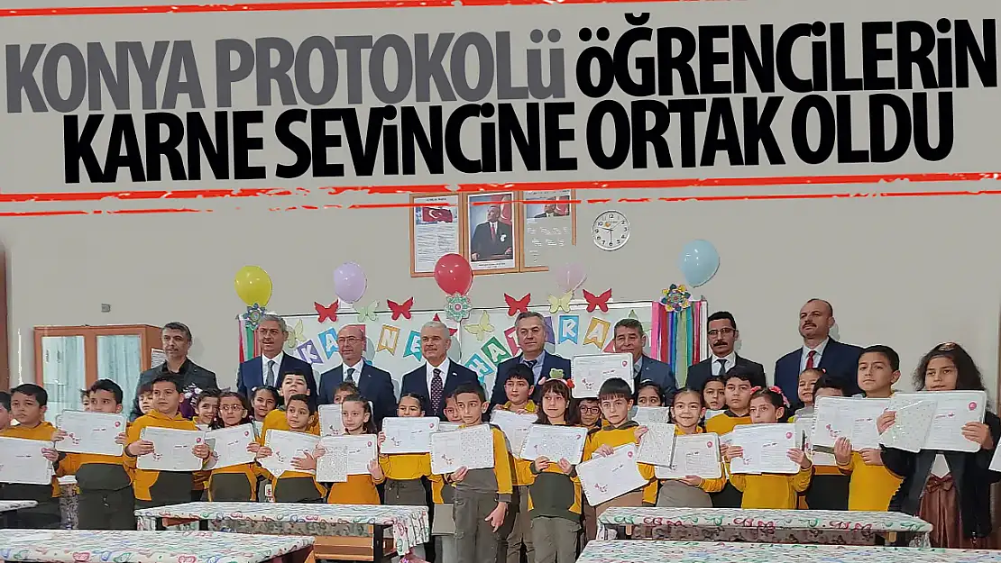 Konya protokolü, öğrencilerin karne sevincine ortak oldu!