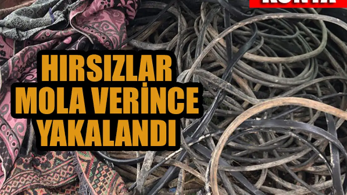 Konya'da hırsızlar mola verince yakalandı