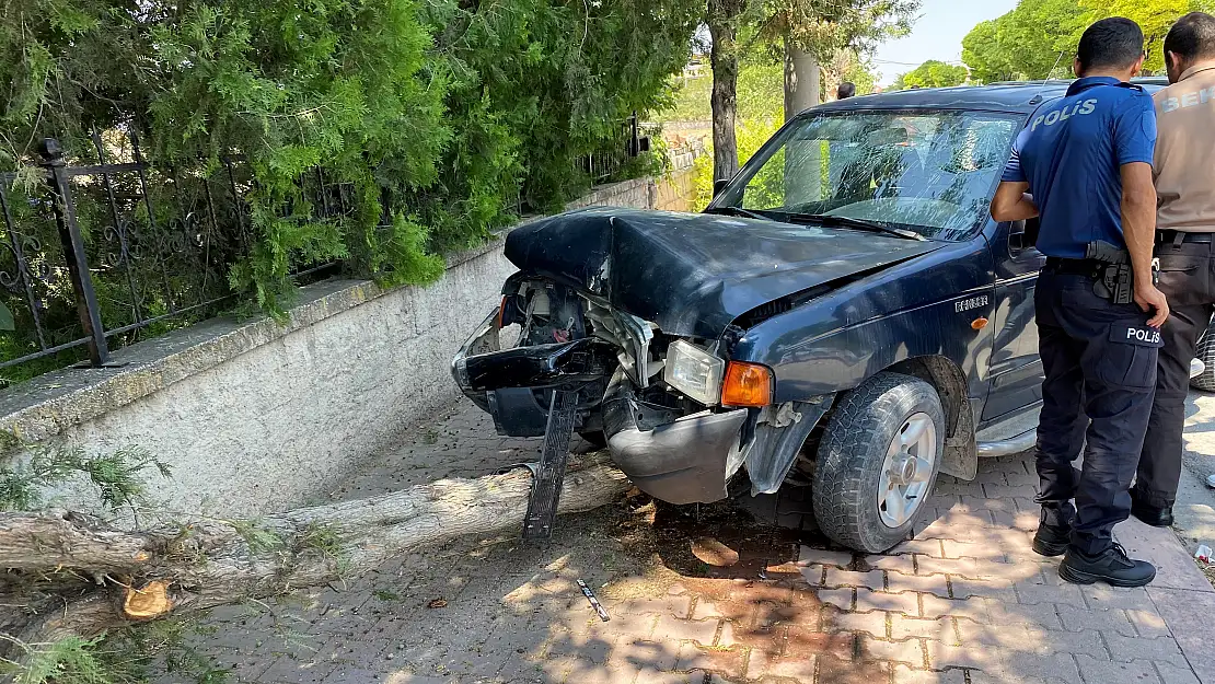 Konya'da kontrolden çıkan pikap ağaca çarptı: 2 yaralı