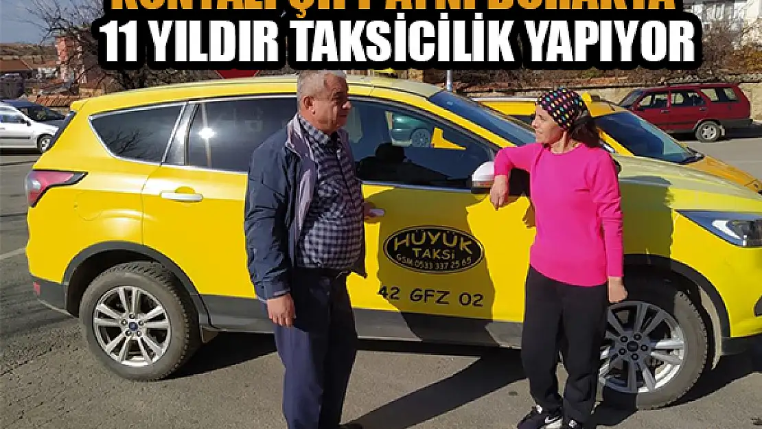 Konyalı çift aynı durakta 11 yıldır taksicilik yapıyor