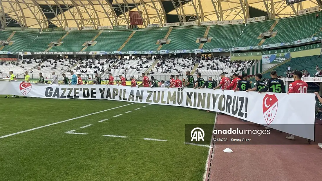 Konyasporlu futbolcular İsrail'i protesto etti!