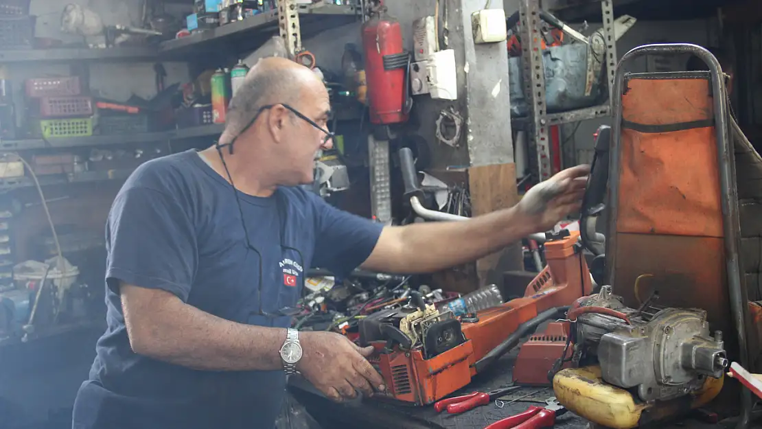 Motorlu tırpan tamircilerinde yoğunluk!