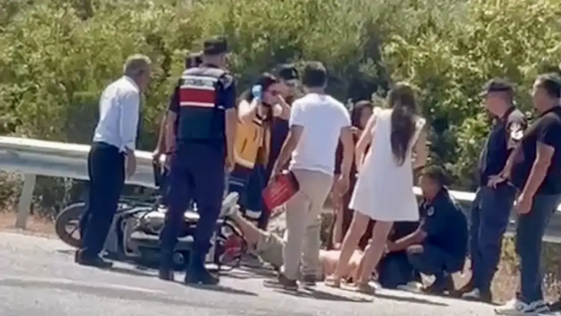 Motosiklet yoldan çıktı: 1 yaralı