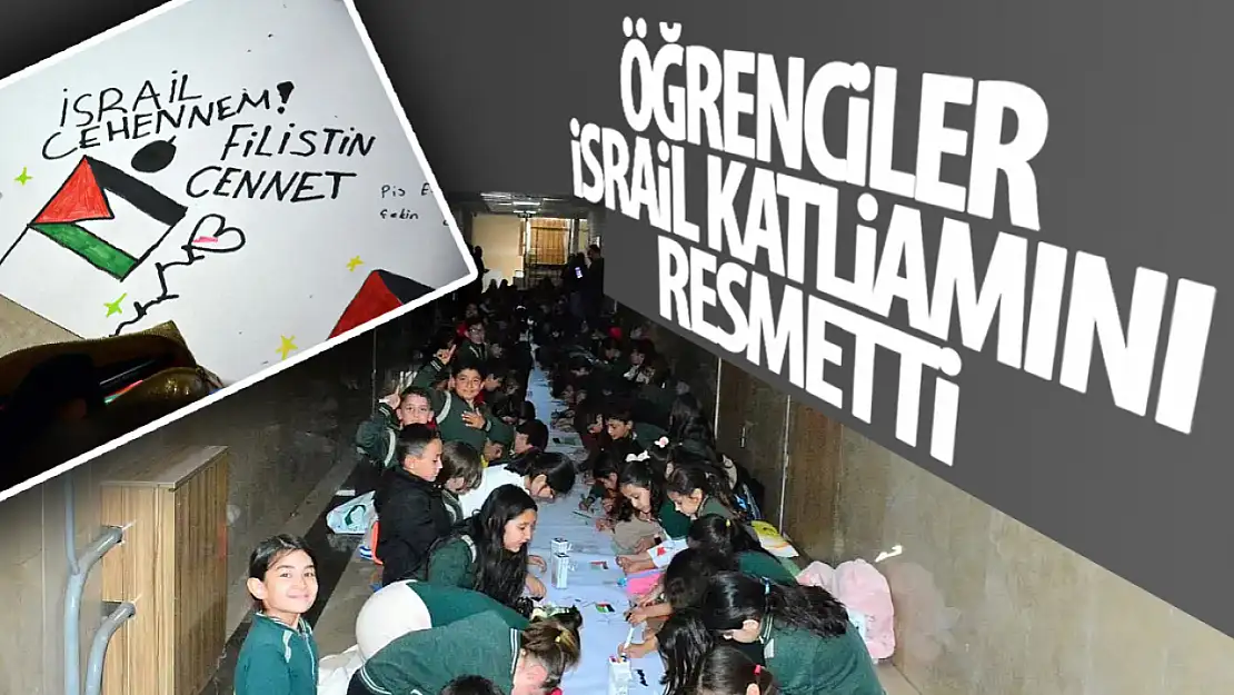 Öğrenciler İsrail katliamını resmetti