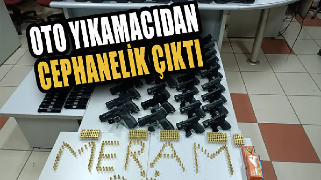 Oto yıkamacı değil, tam bir cephanelik!..