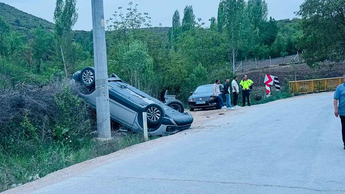 Otomobil takla attı, sürücü yaralandı