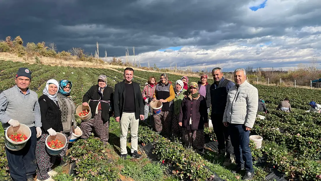 Özver, Konya'da çilek yetiştiricileriyle bir araya geldi!