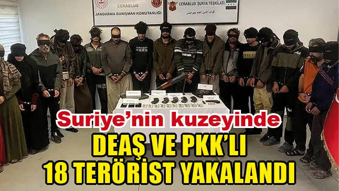 Suriye'nin kuzeyinde DEAŞ ve PKK'lı 18 terörist yakalandı