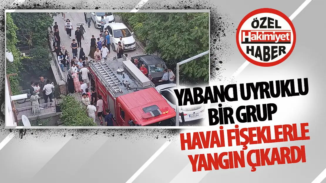 Yabancı uyruklu şahsılar Havai fişekle yangın çıkardı