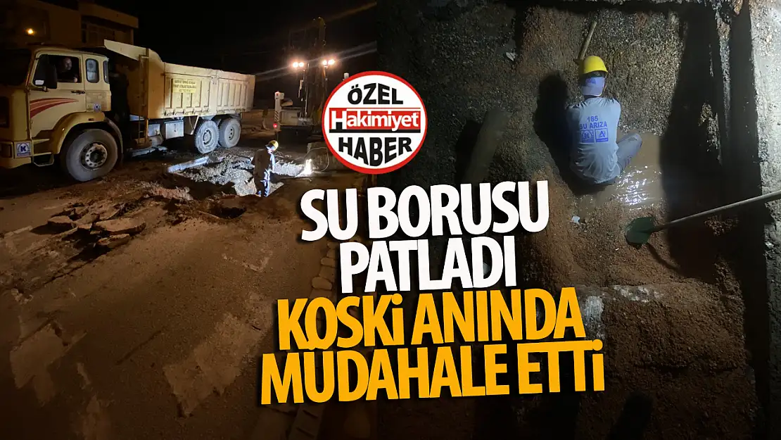 Yolu Çökerten Su Borusu Patlağına KOSKİ Anında Müdahale Etti