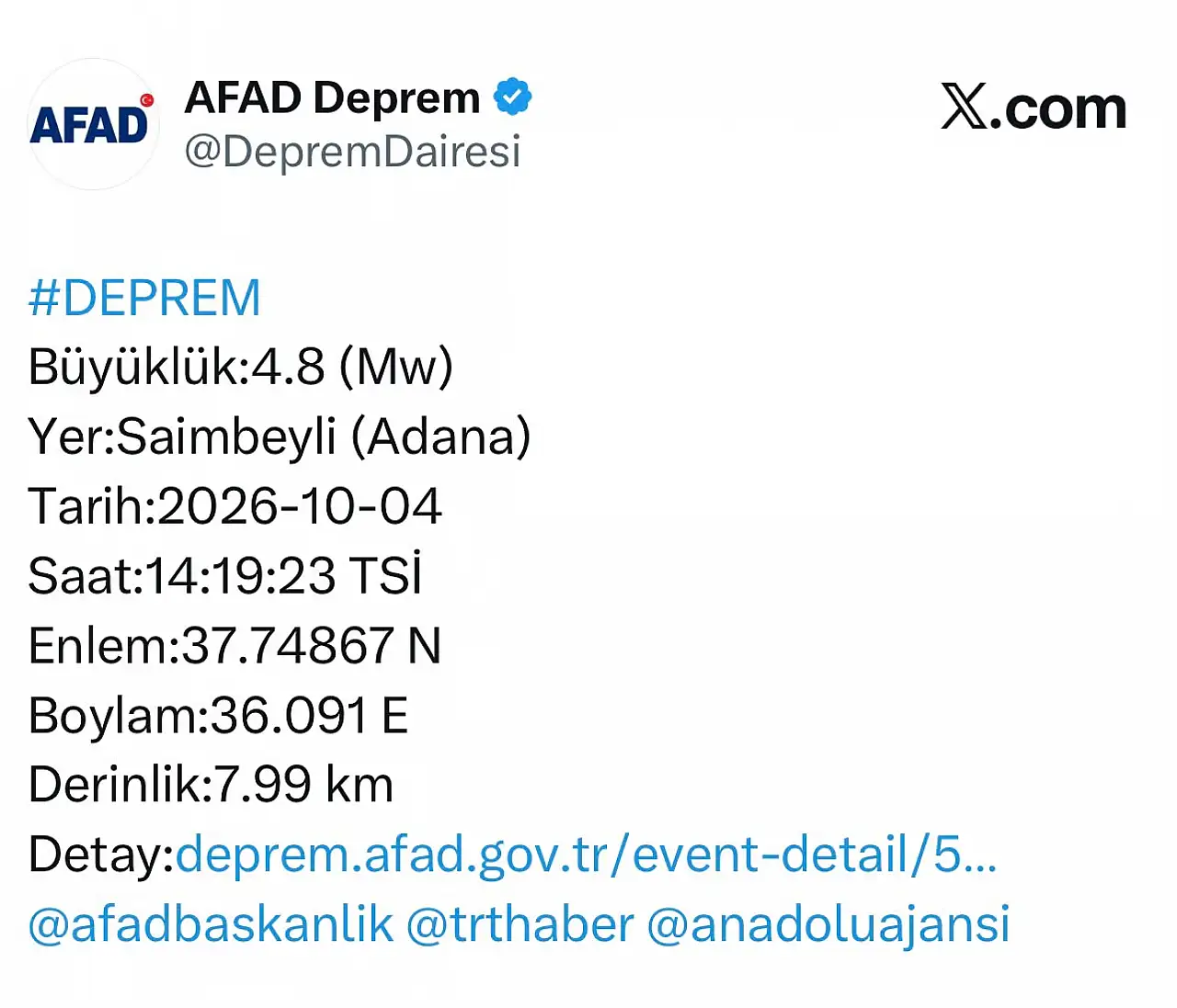 Adana'da korkutan deprem!