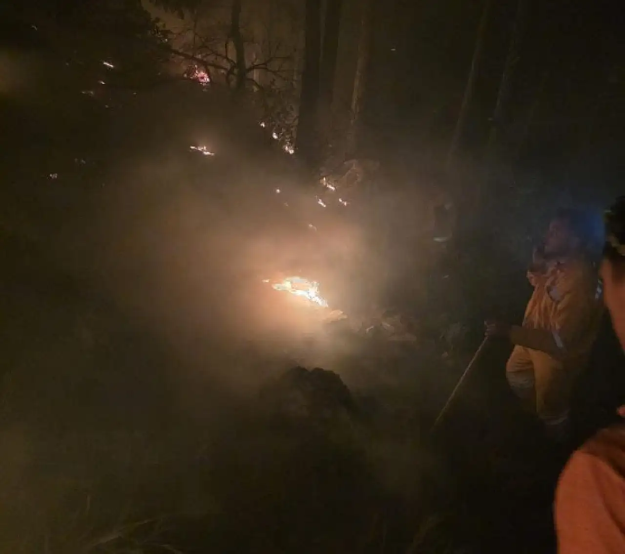 Yıldırım düşmesi sonrası ormanlık alanda yangın çıktı!