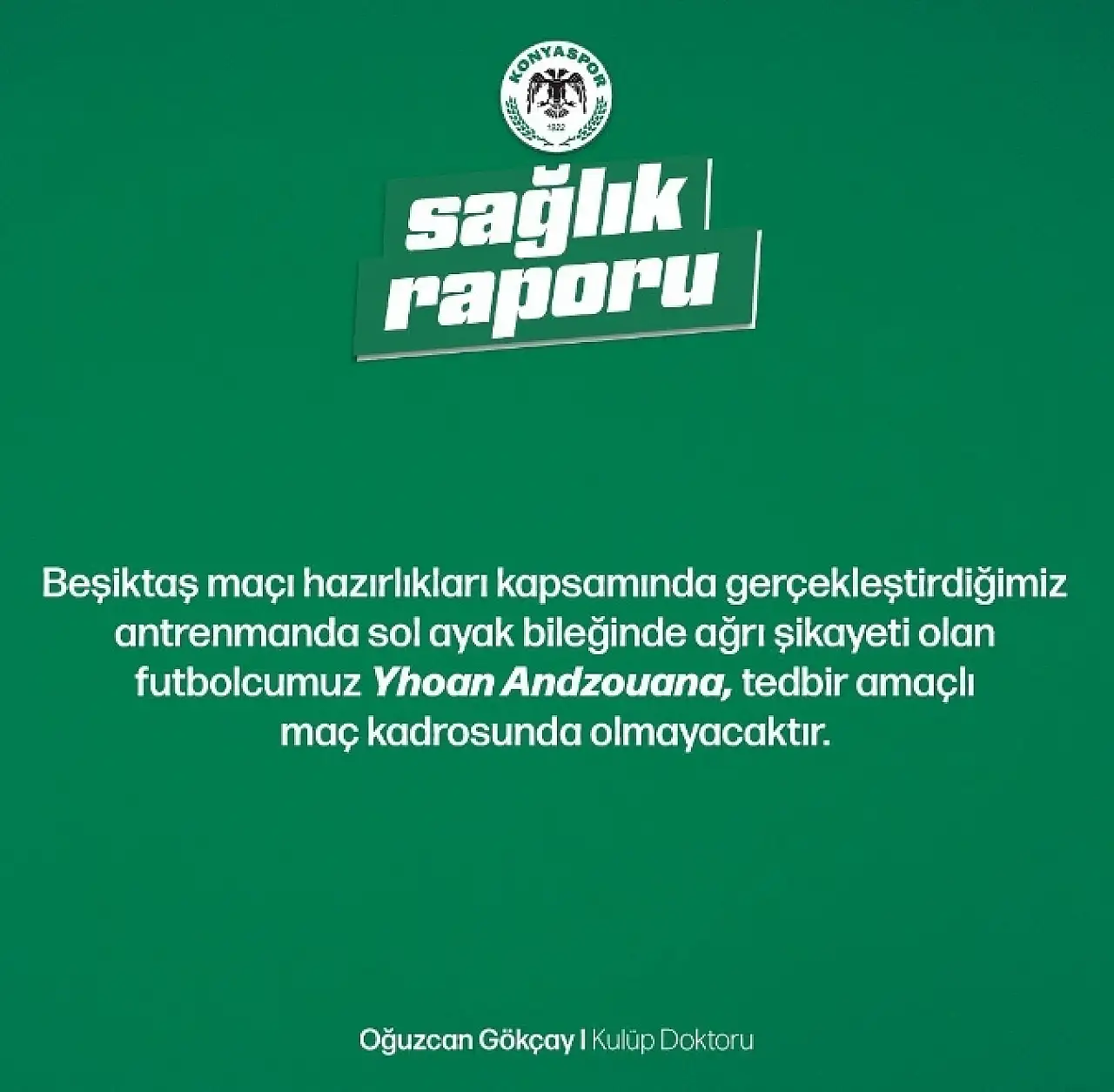 Beşiktaş maçı öncesi Konyaspor'da şok