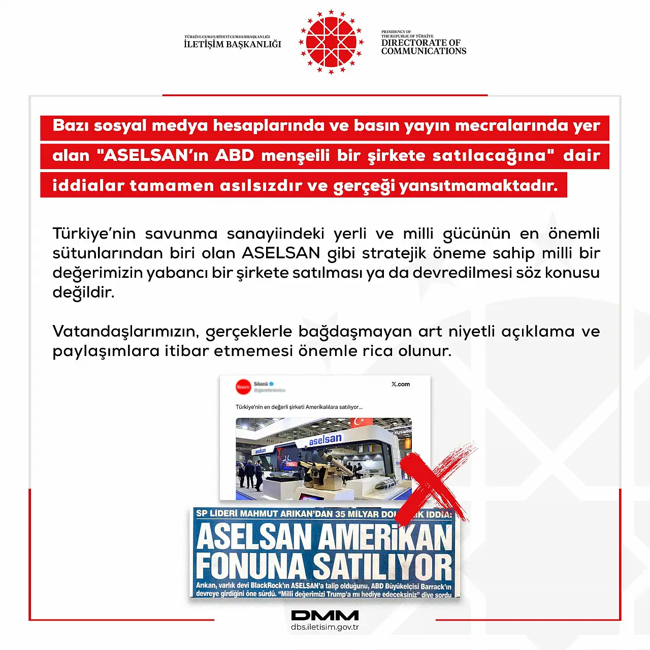 ASELSAN Amerika'ya mı satılıyor? DMM'den resmi açıklama geldi