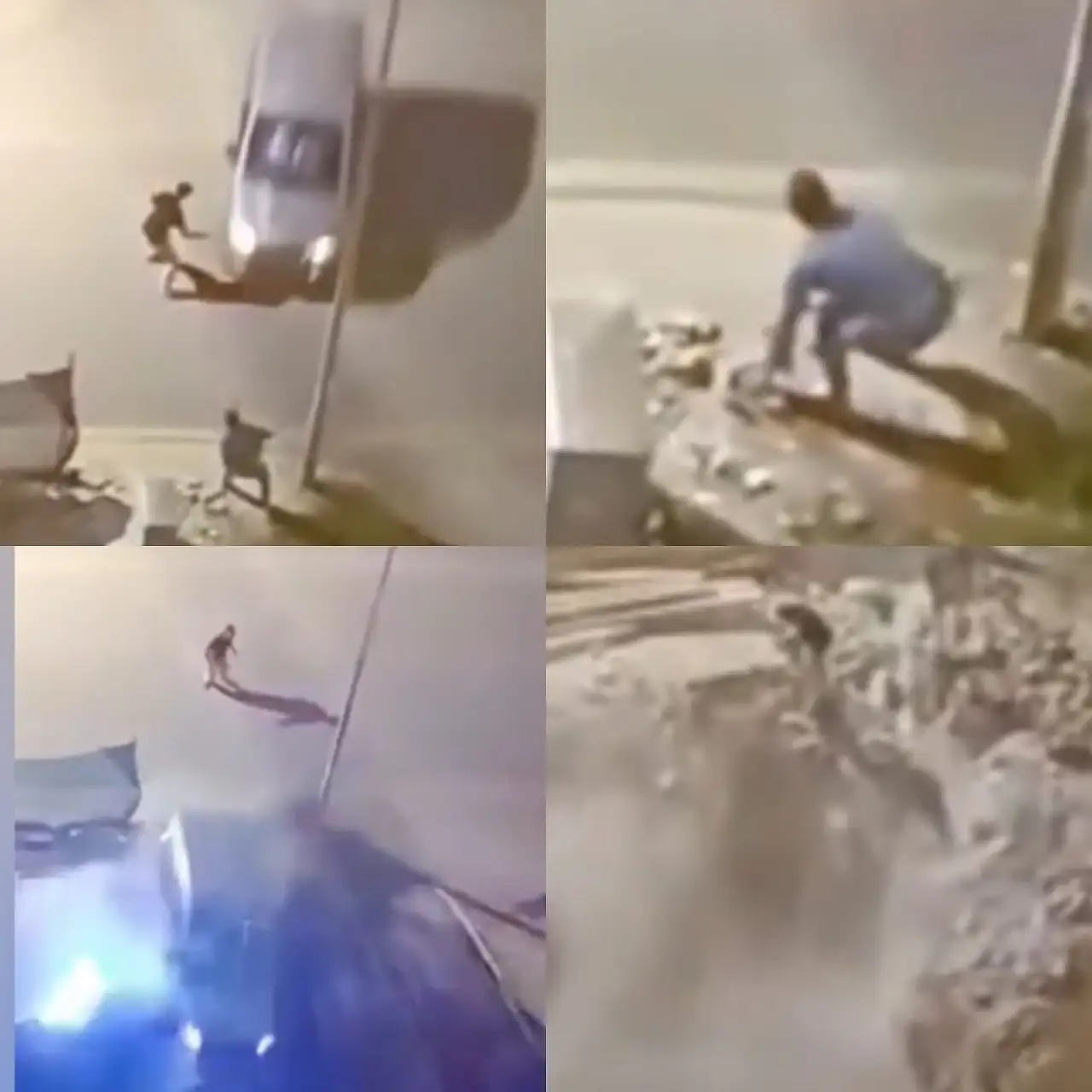 Tartıştığı kişiye otomobille çarpıp çukura uçtu