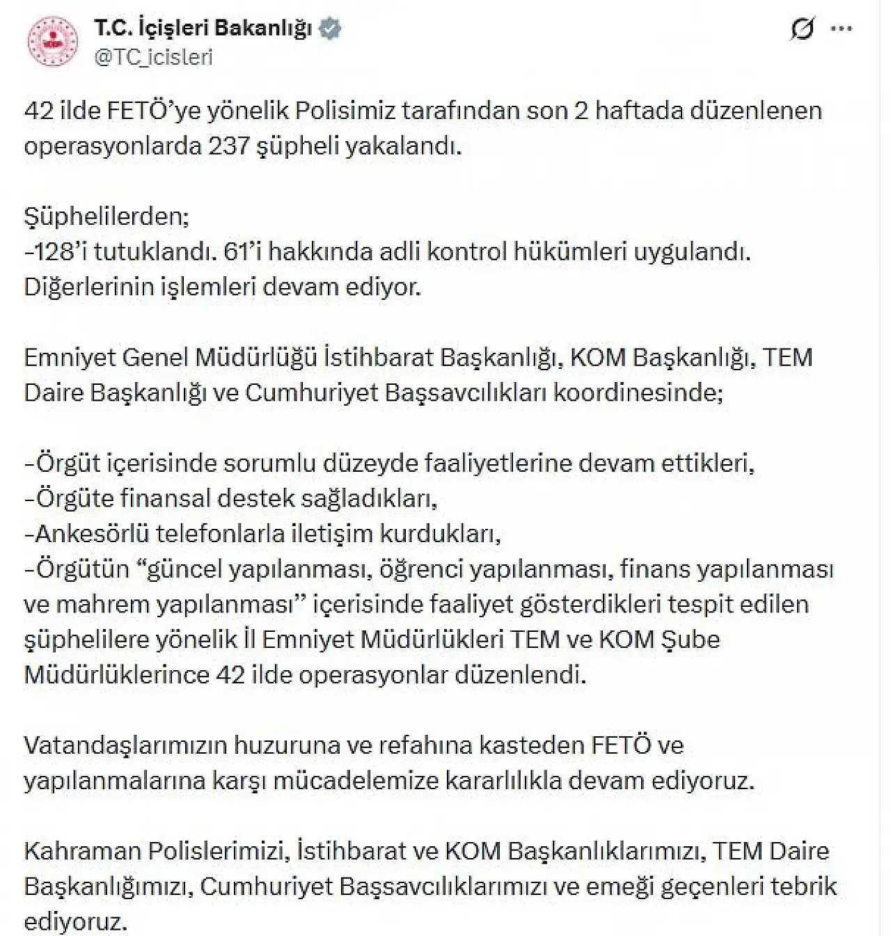 Konya dahil 42 ilde FETÖ kıskacı: 128 tutuklama!