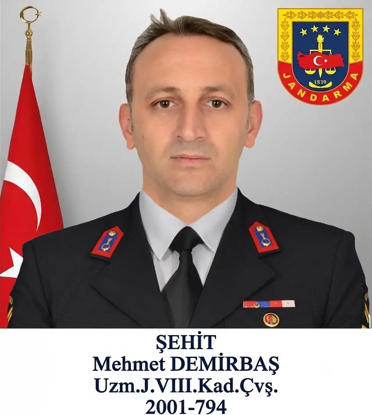 Uzman Jandarma Çavuş Mehmet Demirbaş şehit oldu