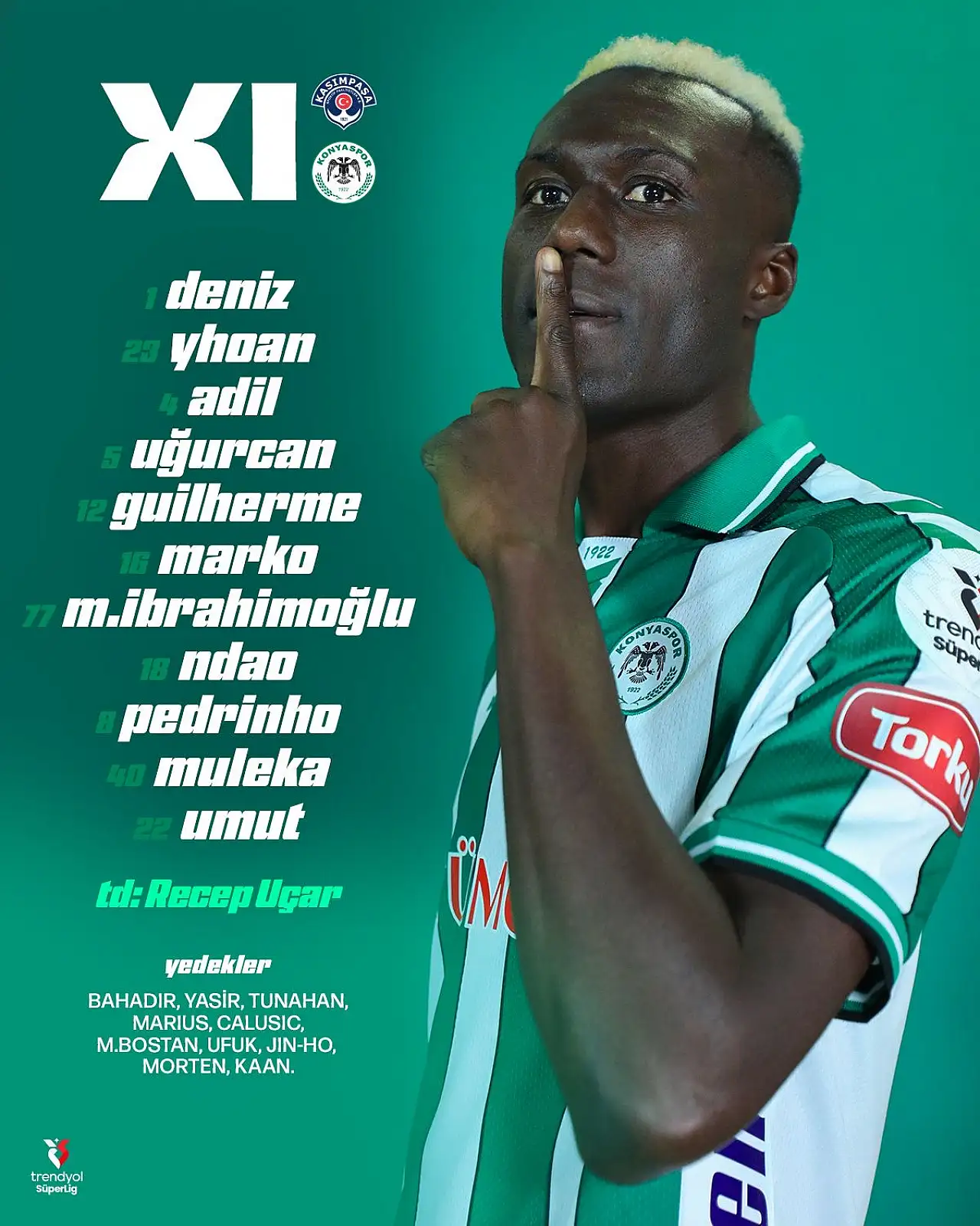 Konyaspor'un Kasımpaşa maçı ilk 11'i belli oldu!
