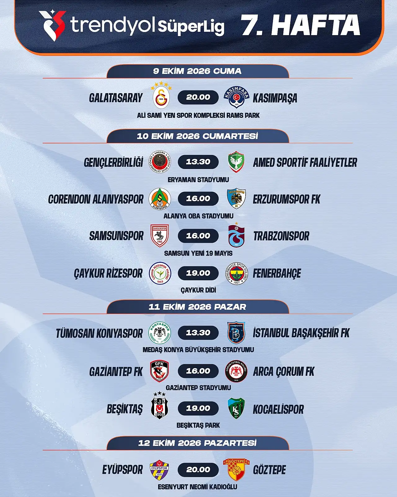 Konyaspor'un 7-16. hafta maç programı belli oldu