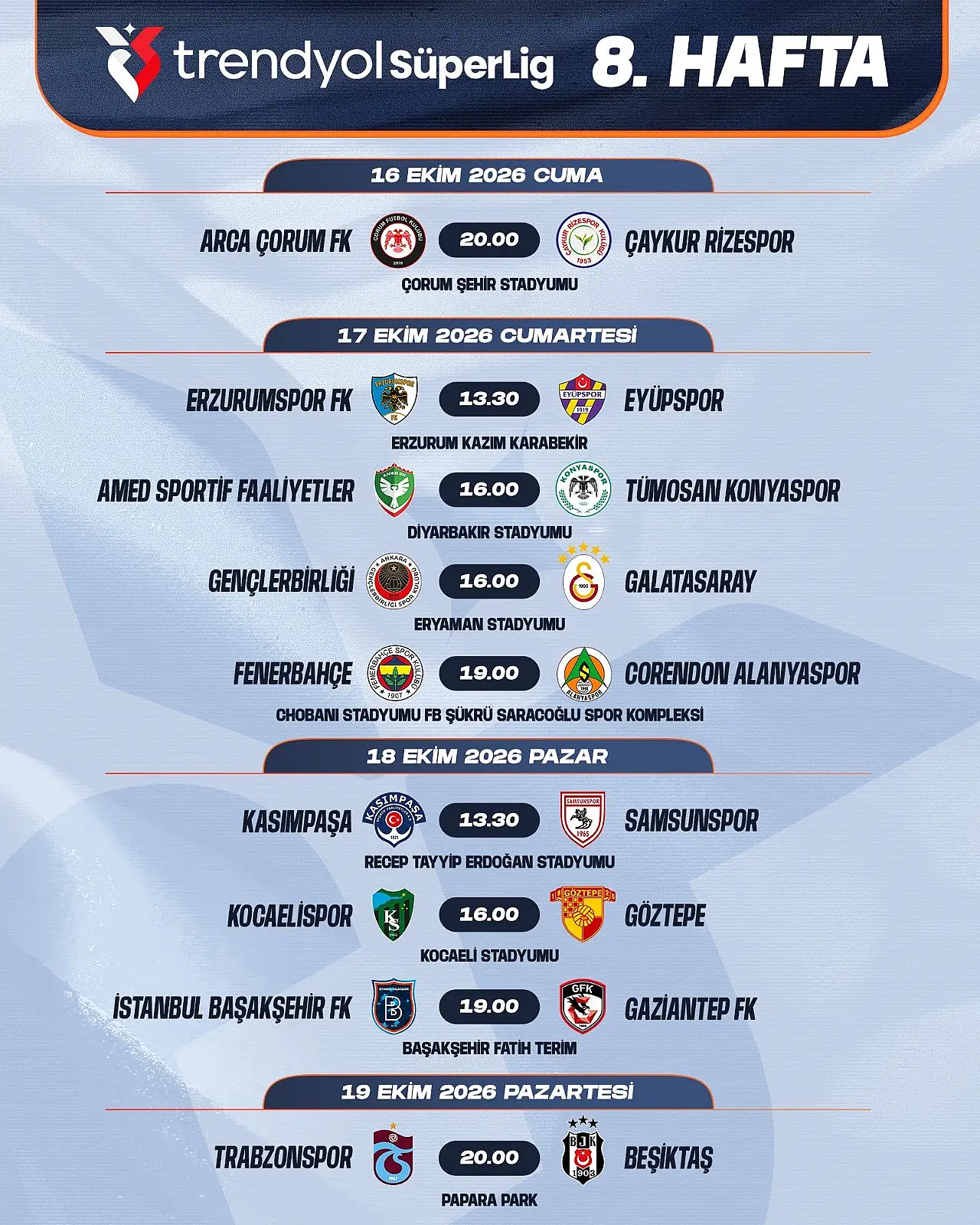 Konyaspor'un 7-16. hafta maç programı belli oldu