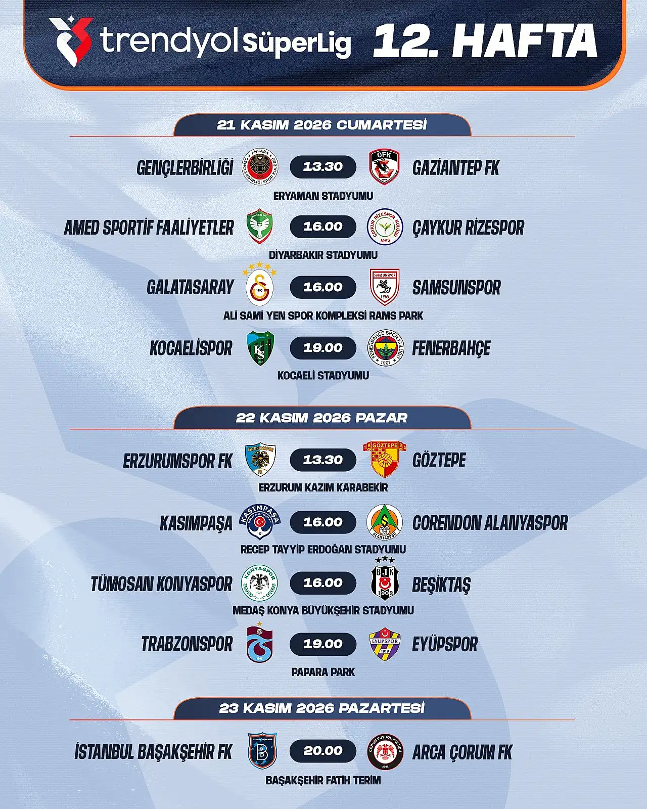 Konyaspor'un 7-16. hafta maç programı belli oldu