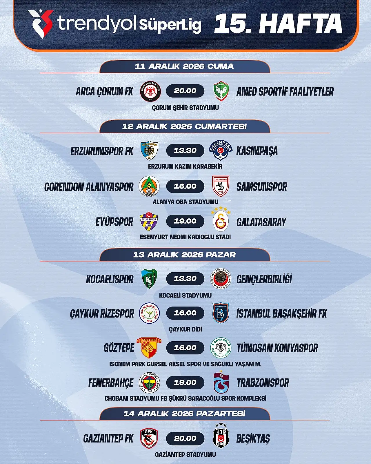 Konyaspor'un 7-16. hafta maç programı belli oldu