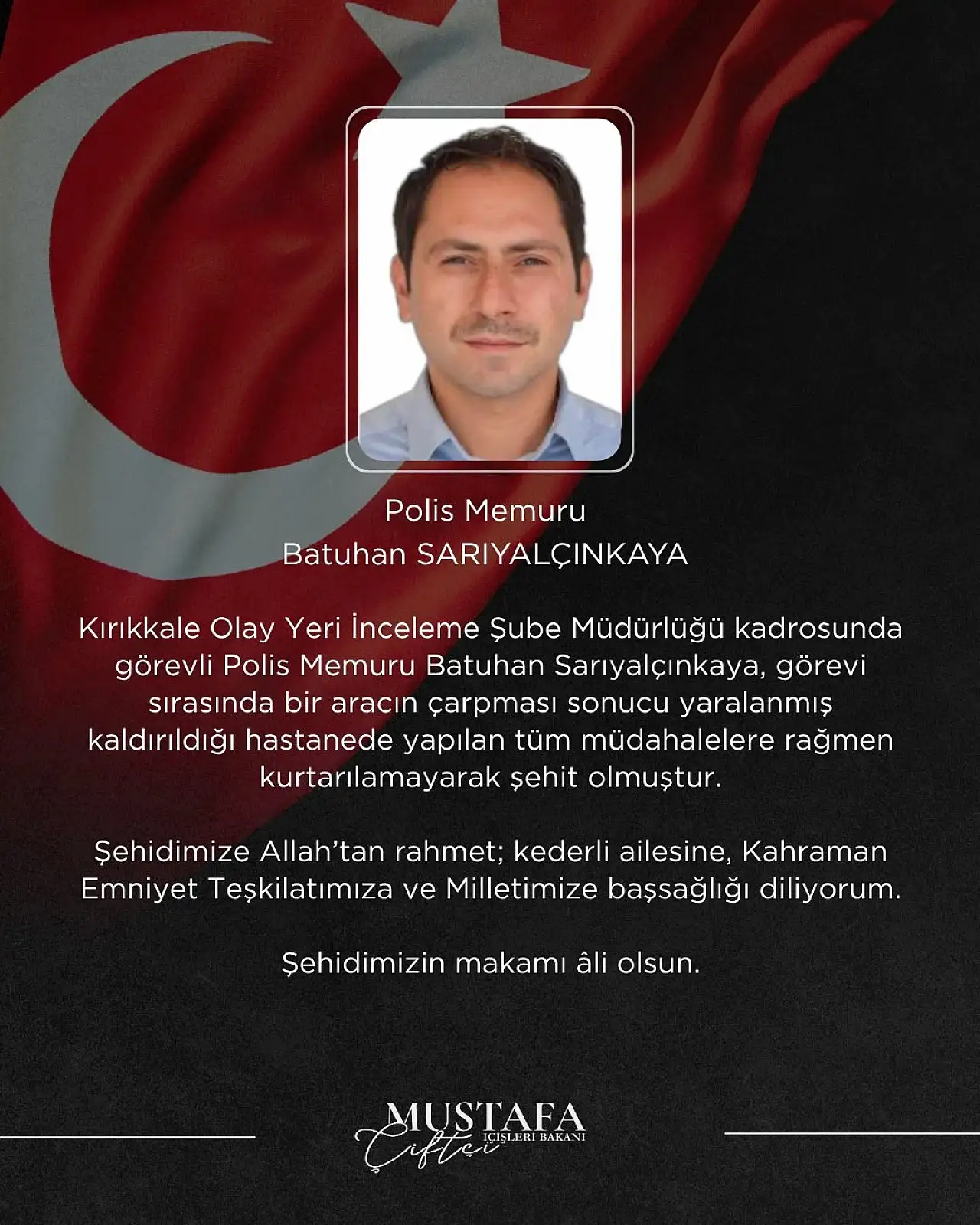 Olay yeri inceleme yapan polis memuru şehit oldu