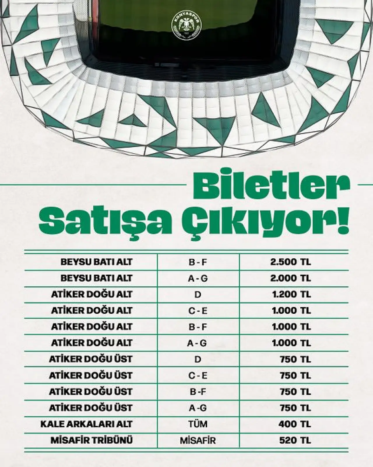 Konyaspor Trabzonspor maçı'nın bilet fiyatları açıklandı! En yüksek bilet 2500 TL