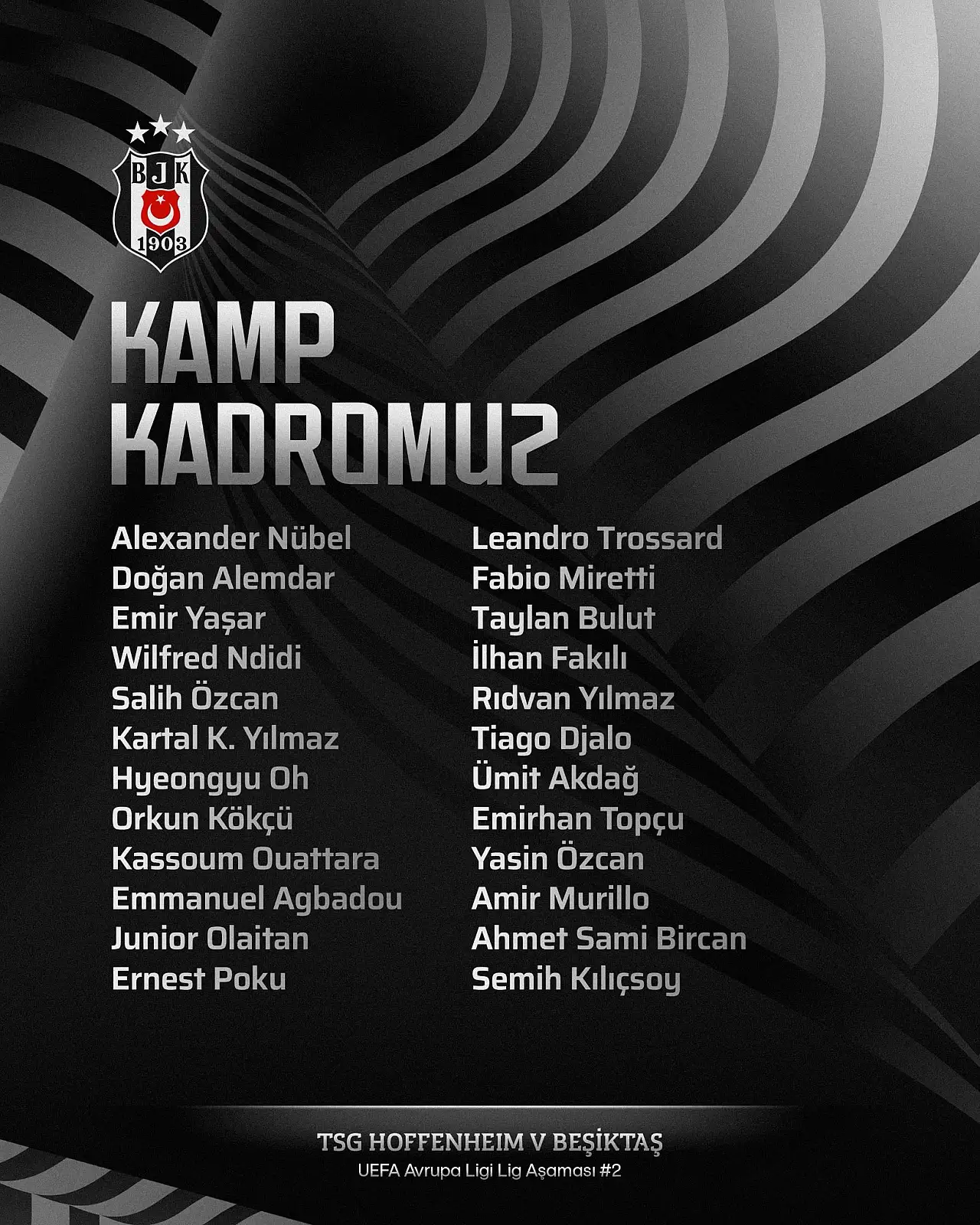 Beşiktaş'ta Vlahovic, Hoffenheim maçında yok