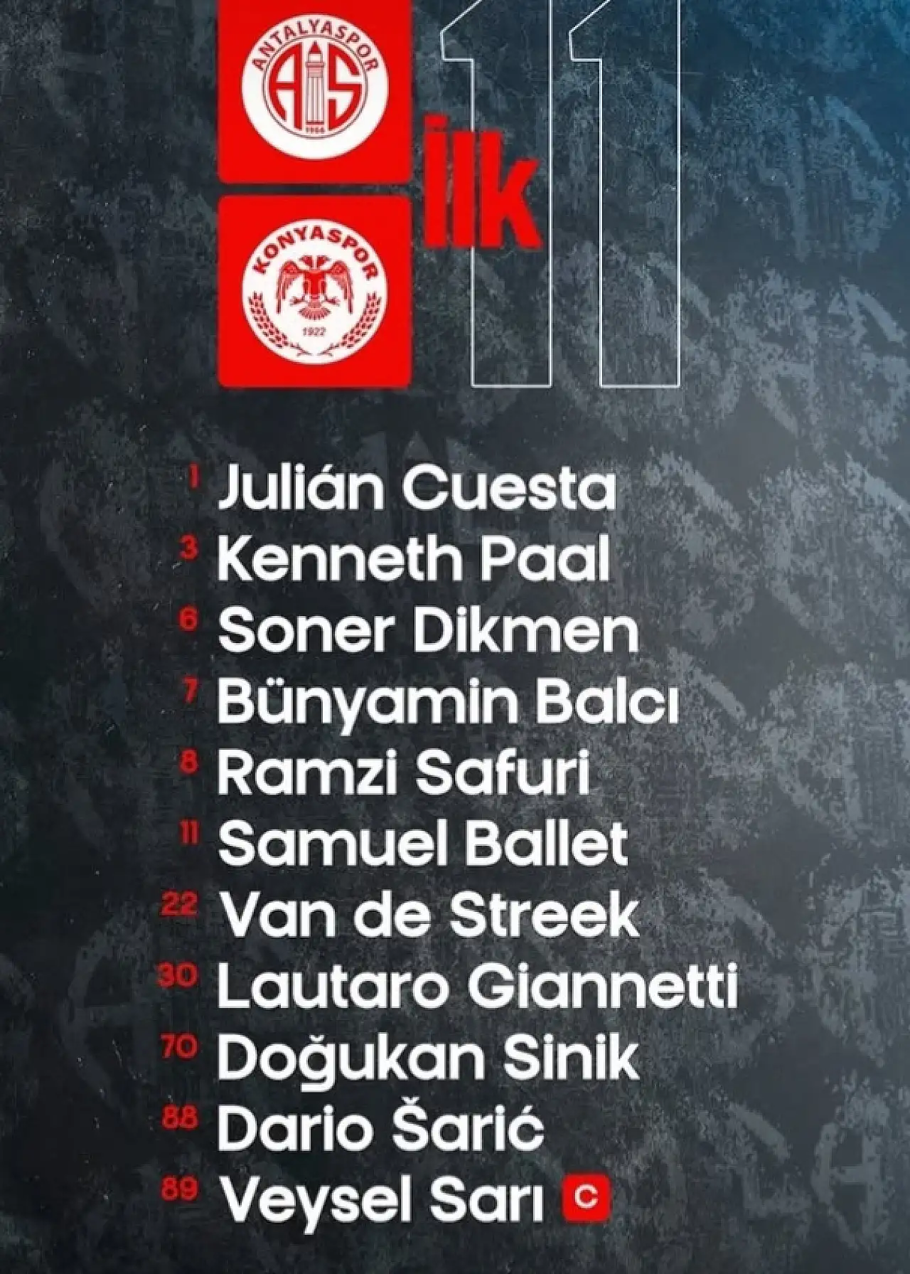 Antalya'da 11'ler belli oldu
