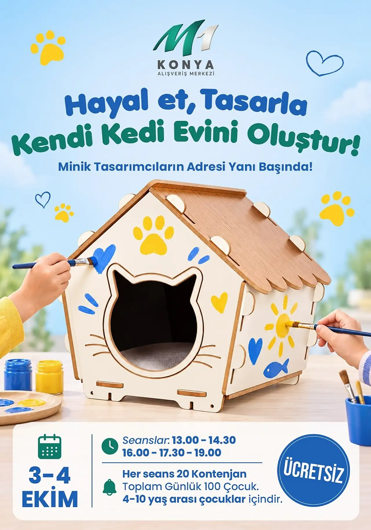 Konya'da çocuklar bu kez minik dostları için kolları sıvıyor
