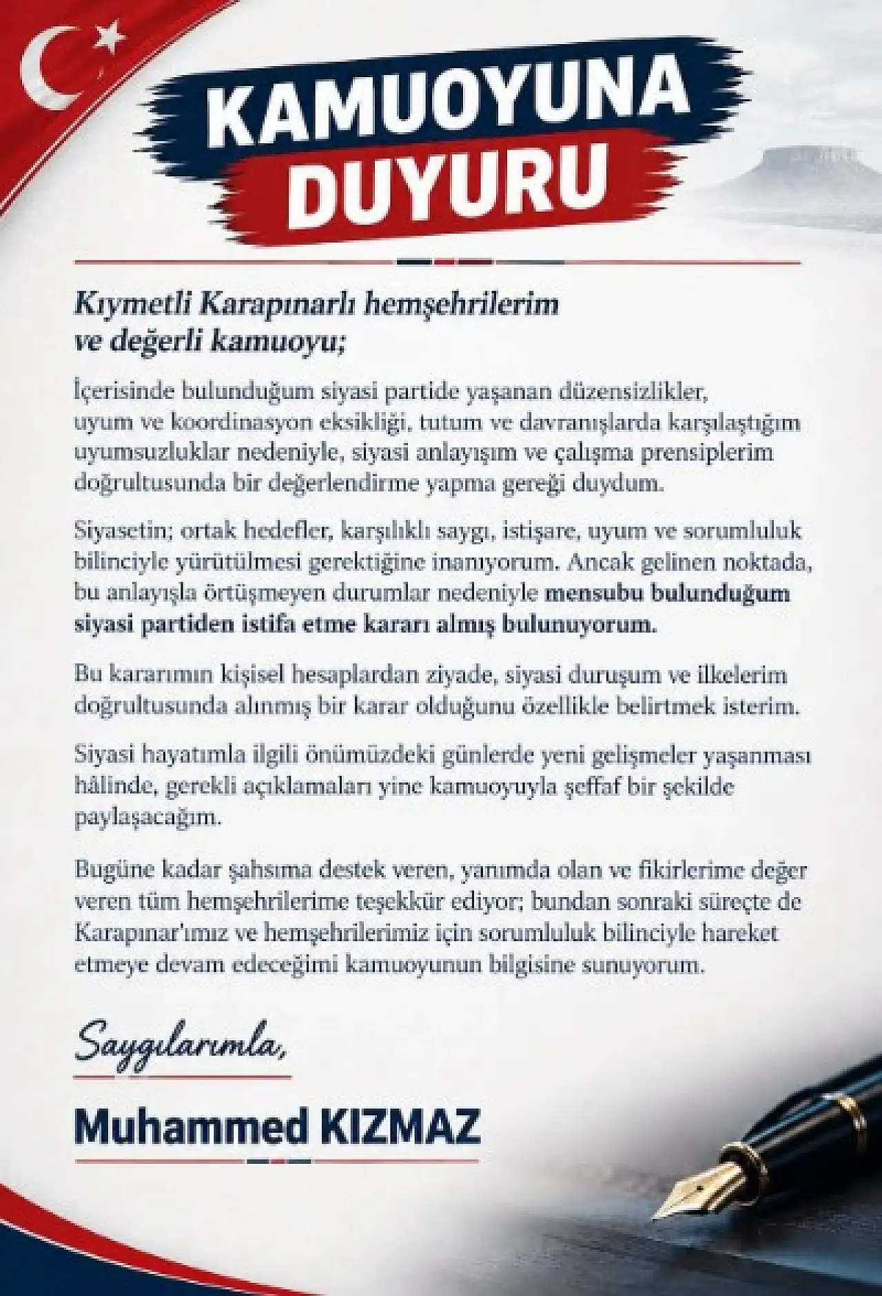 Konya'da bir başkan daha partisinden ayrıldı!