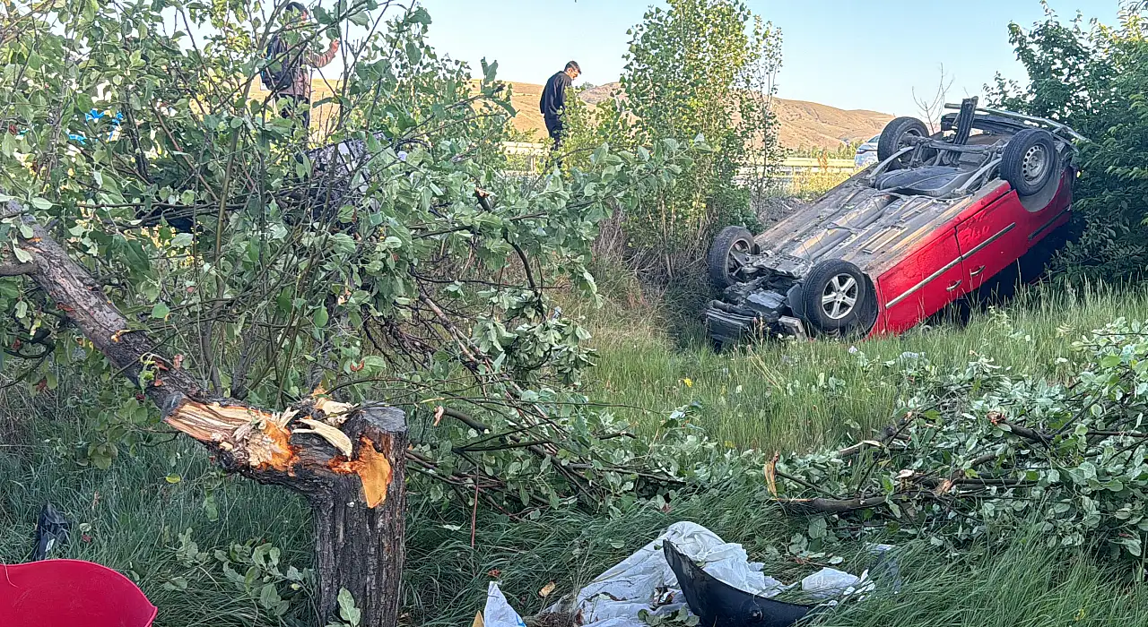 Yıldızeli'nde hafif ticari araç devrildi: 6 kişi yaralandı, 1'i ağır