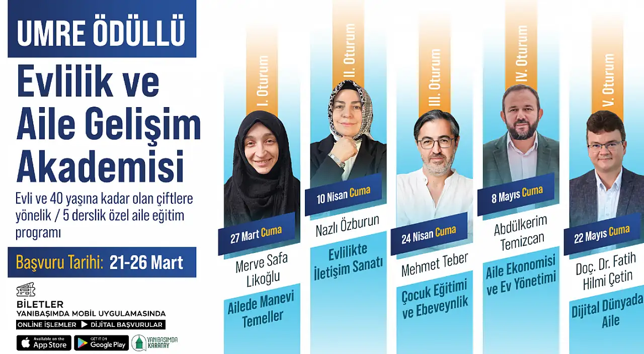 Karatay'da çiftlere özel akademi: Seminerleri tamamlayana Umre ödülü