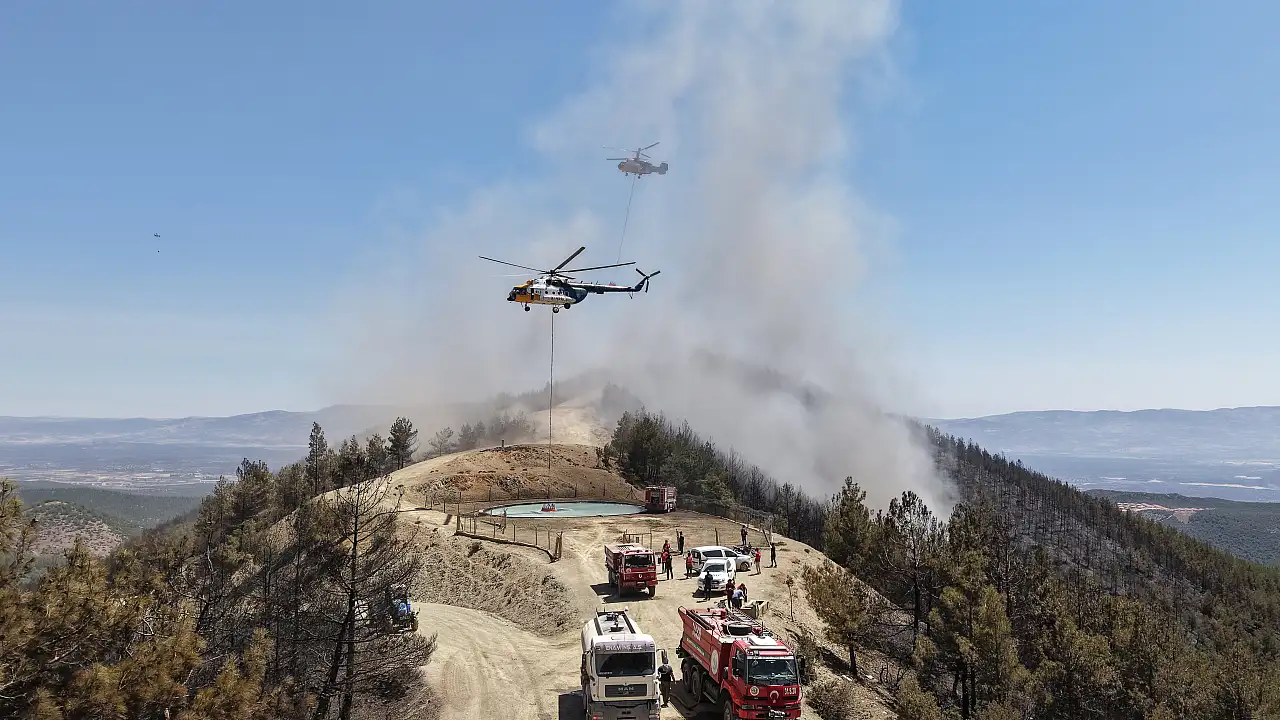 Dün çıkan orman yangınına müdahale sürüyor