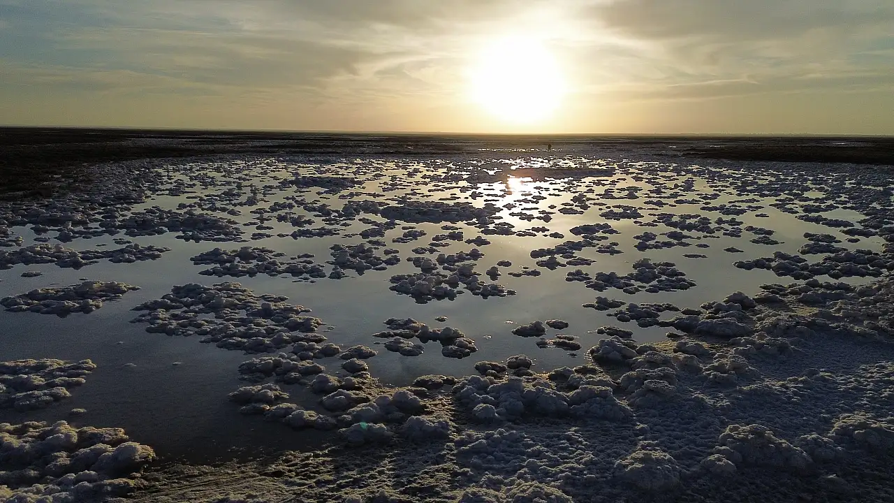 Tuz Gölü'nde sular çekilince ortaya çıktı! Görenleri mest ediyor