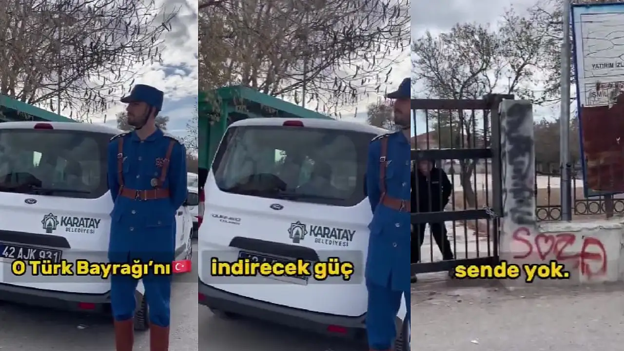 Konya'da 'İngiliz askeri' ile öğrencilerin diyaloğu gündem oldu: Türk bayrağını indirecek güç yok sende!