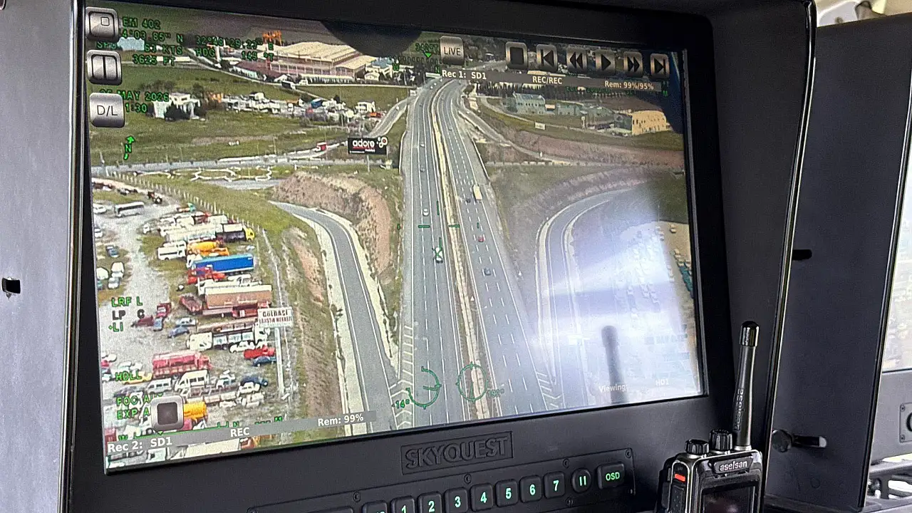 Konya yolunda bayram öncesi helikopter destekli trafik denetimi