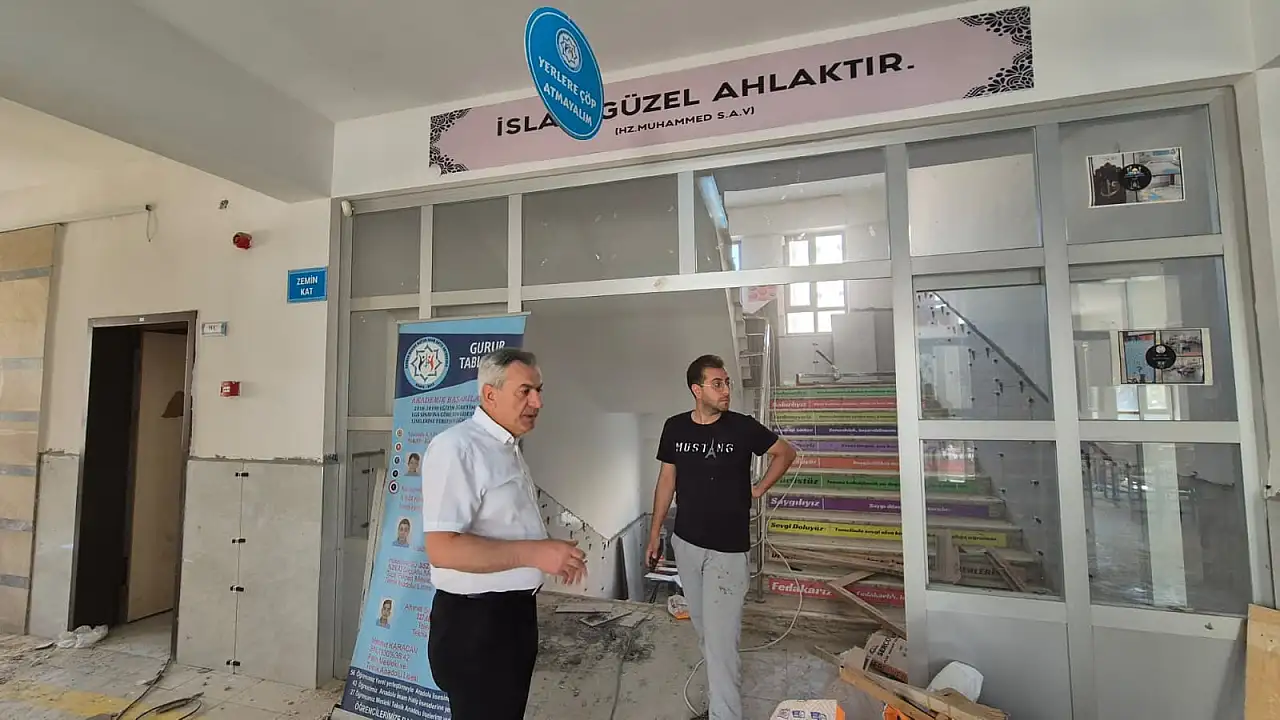 Konya'da okullar yeni döneme hazırlanıyor: Şantiyelerde inceleme yapıldı