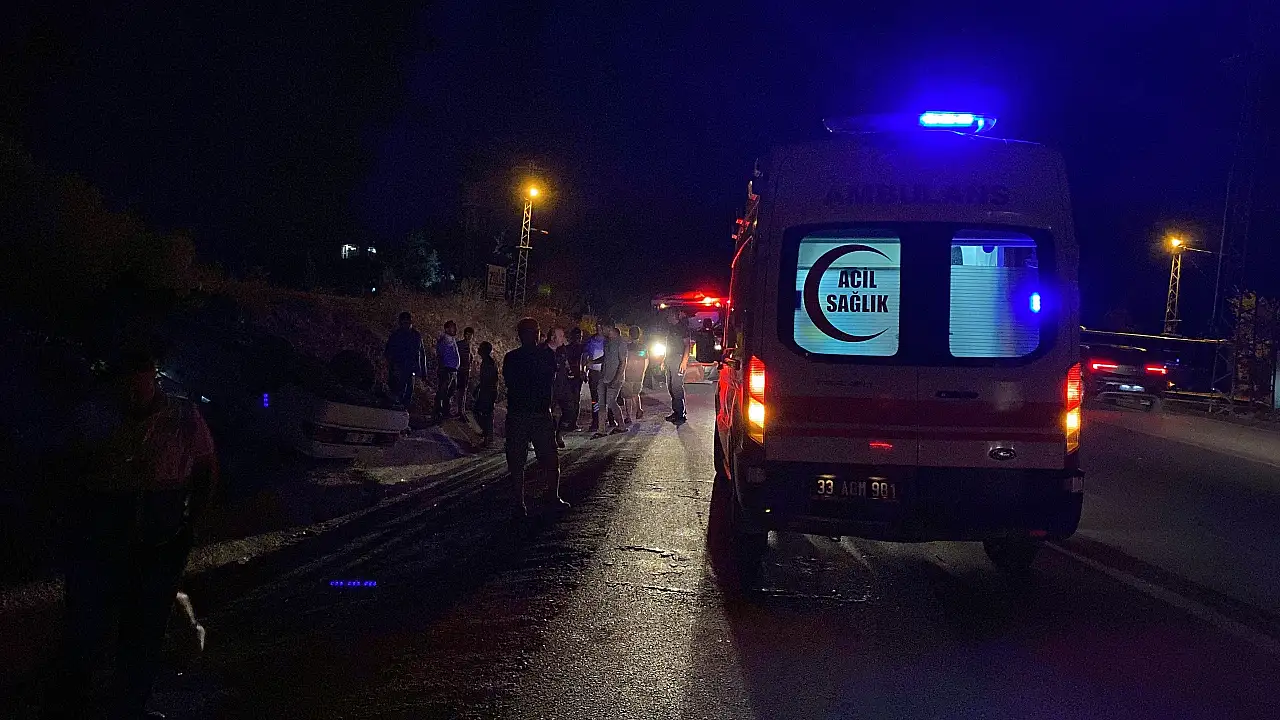 Korkutan kaza: Otomobil ters döndü