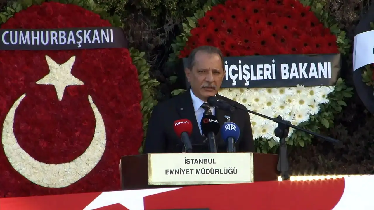 Trafik denetiminde şehit olan polis için tören düzenlendi