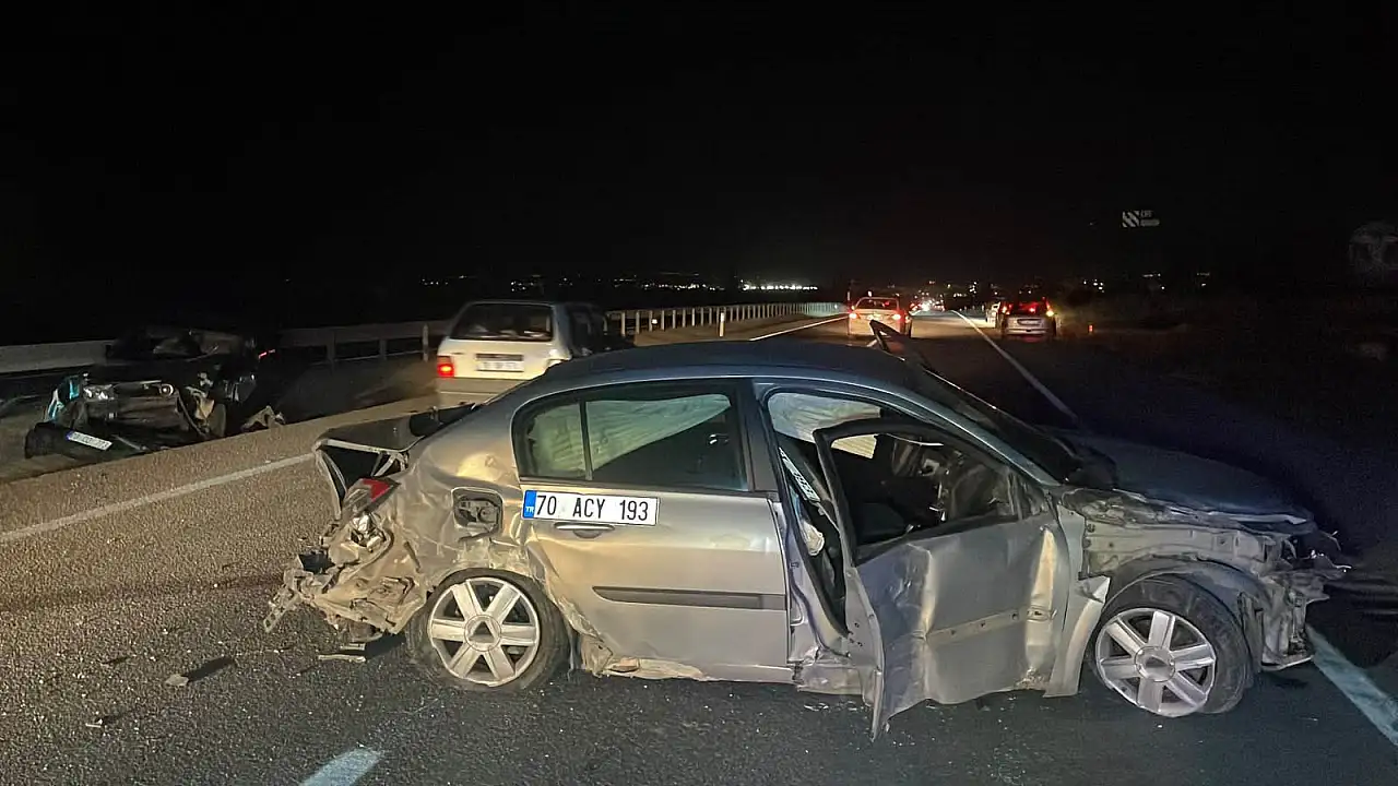 Karaman'da korkutan kaza! 'Bariyerlere çarptık, gelip bir daha vurdu'