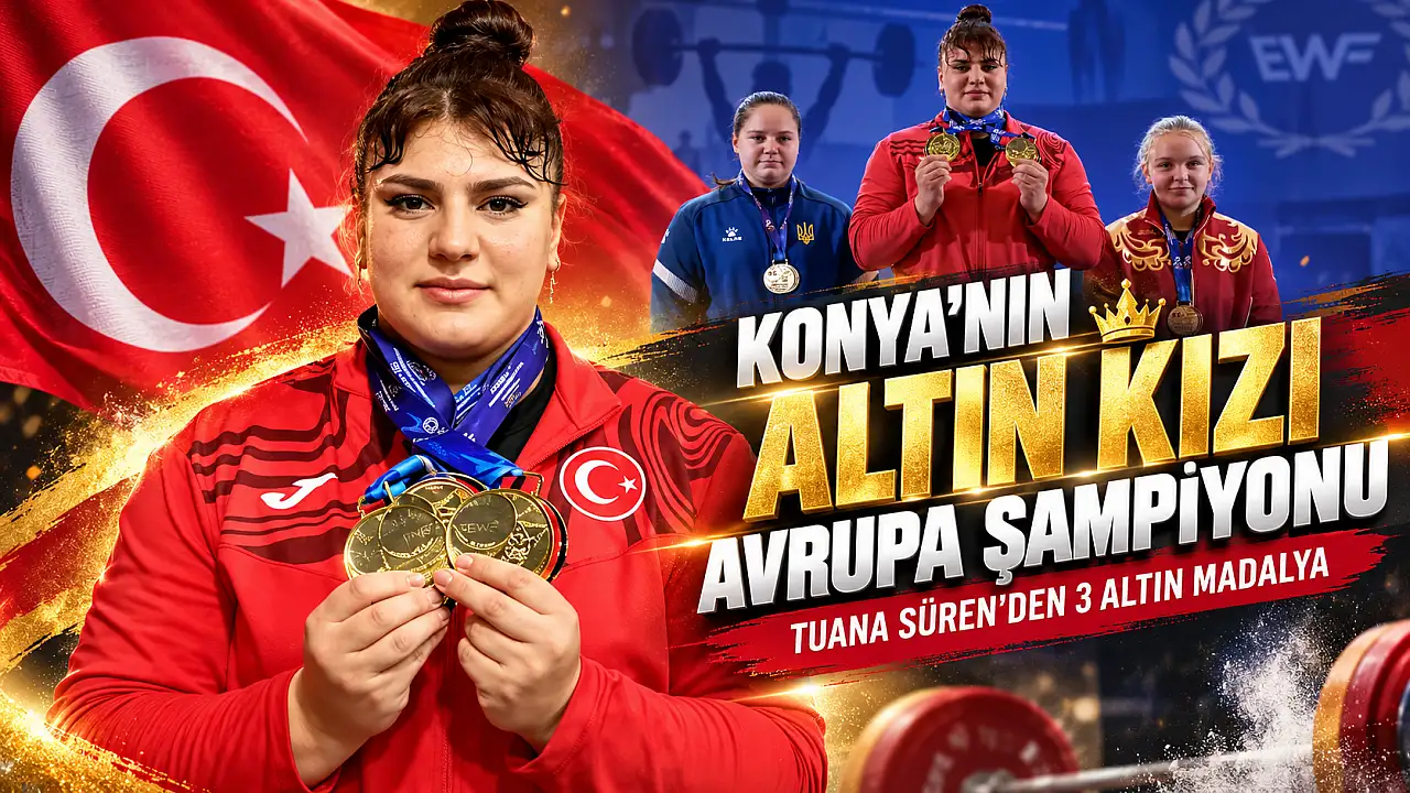 Türk Halterinin Altın kızı Konyalı Tuana Süren Avrupa şampiyonu oldu! 3 altın madalya kazandı.