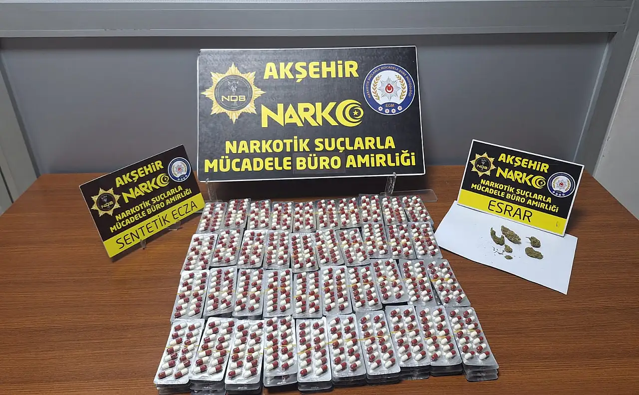 Konya'da durdurulan şahsın çantasından uyuşturucu çıktı