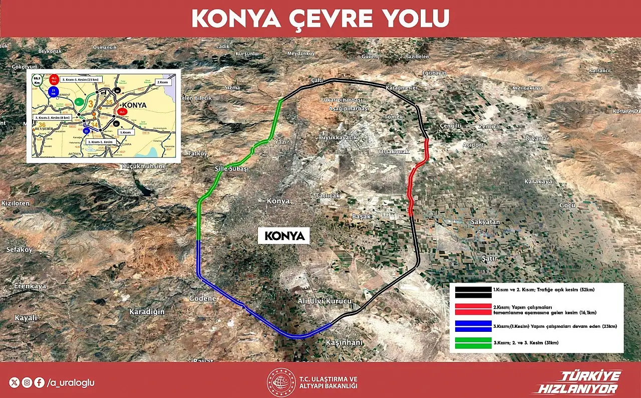 Konya trafiğine nefes aldıracak proje: 7 ana ulaşım hattı bağlanıyor